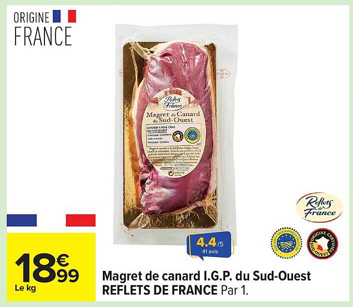 Magret de canard I.G.P. du Sud-Ouest REFLETS DE FRANCE Par 1.
