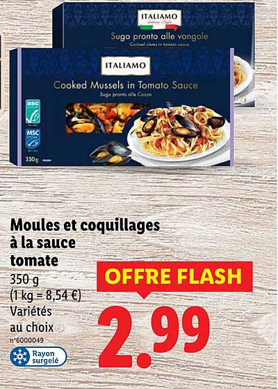 Moules et coquillages à la sauce tomate