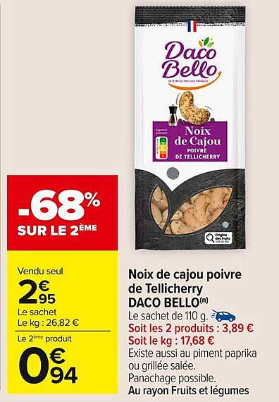 Noix de cajou poivre de Tellicherry DACO BELLO