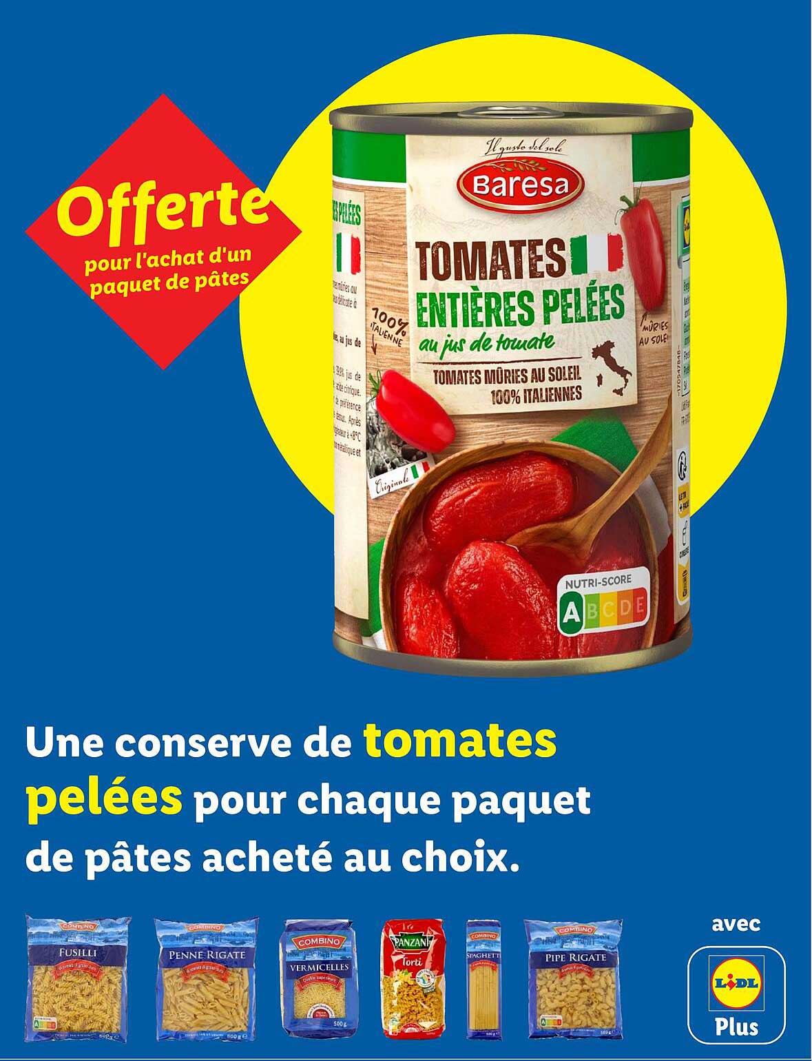 Offerte pour l'achat d'un paquet de pâtes