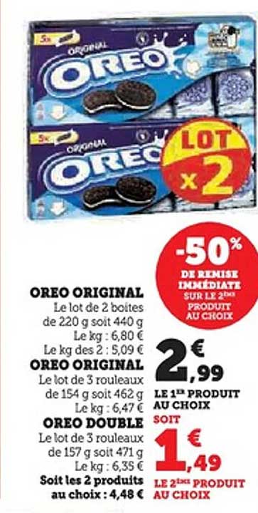 Oreo Original Lot de 2 Boîtes