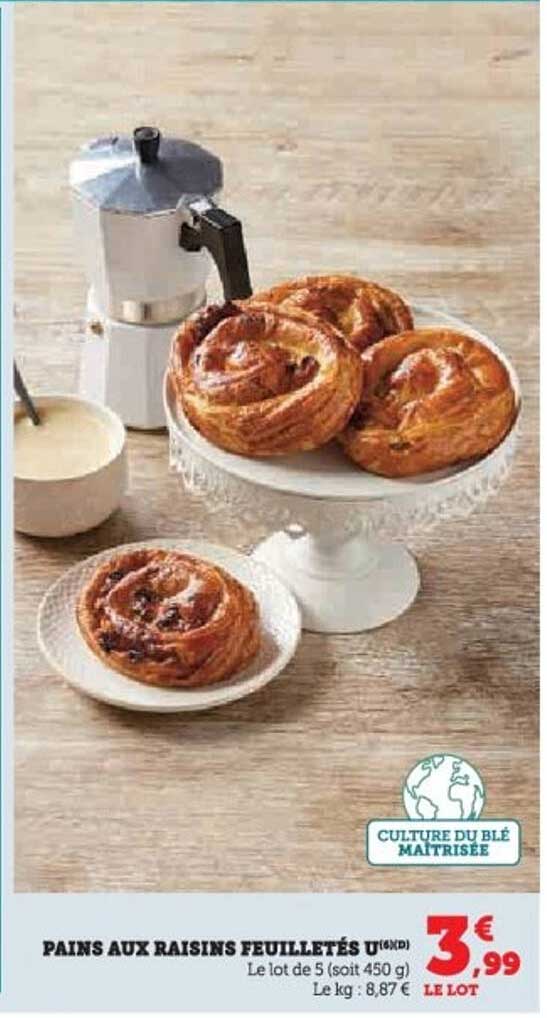 PAINS AUX RAISINS FEUILLETÉS U