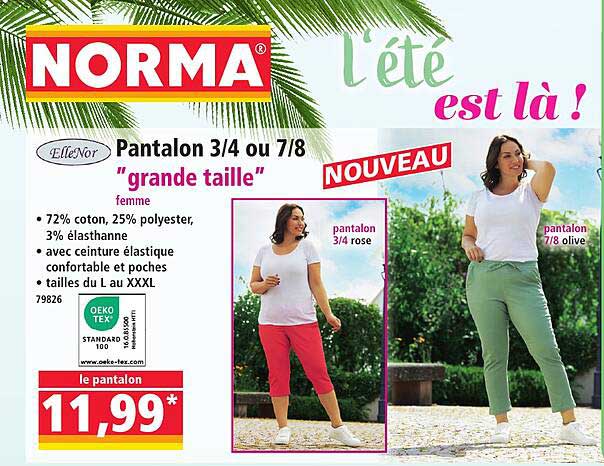 Pantalon 3/4 ou 7/8 "grande taille"