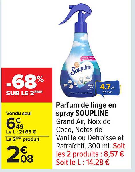 Parfum de linge en spray SOUPLINE