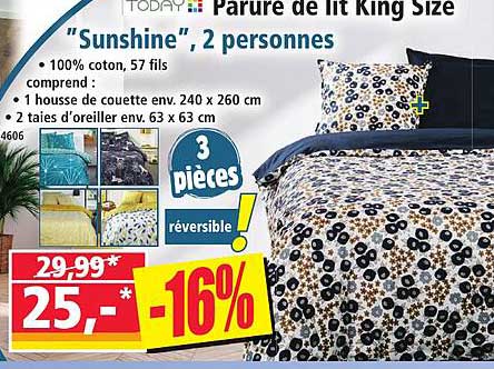 Parure de lit King Size "Sunshine", 2 personnes