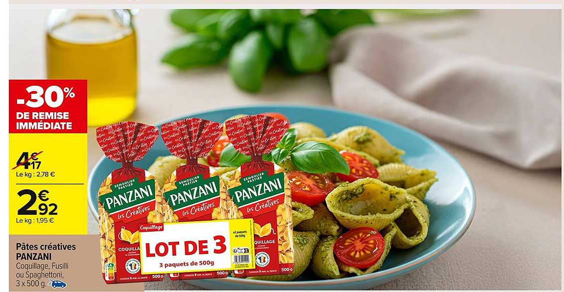 Pâtes créatives PANZANI - Lot de 3