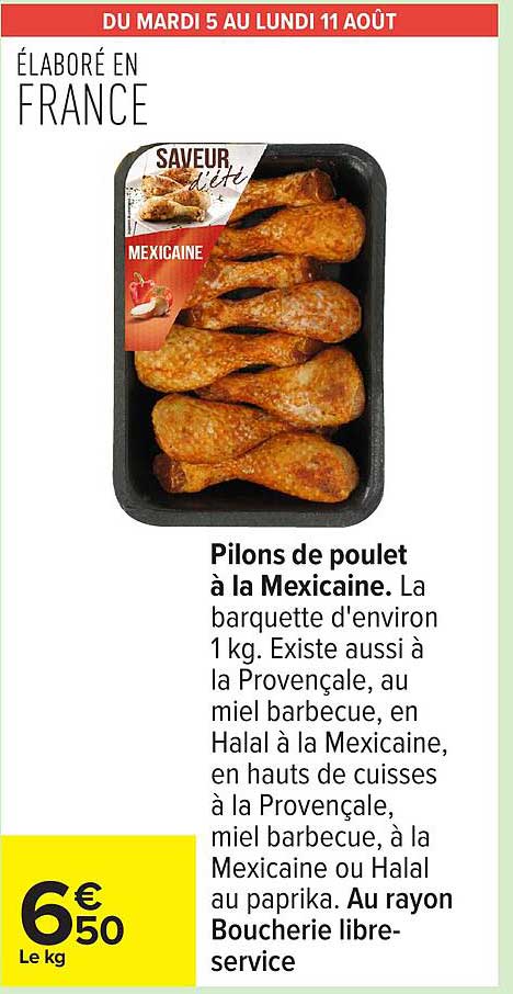 Pilons de poulet à la Mexicaine