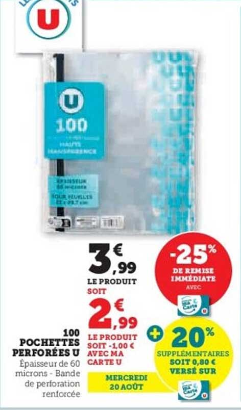 POCHETTES PERFORÉES U