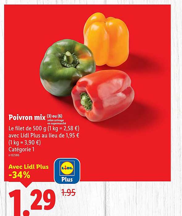 Poivron mix (3) ou (6) selon arrivage