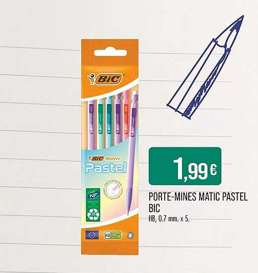 PORTE-MINES MATIC PASTEL BIC