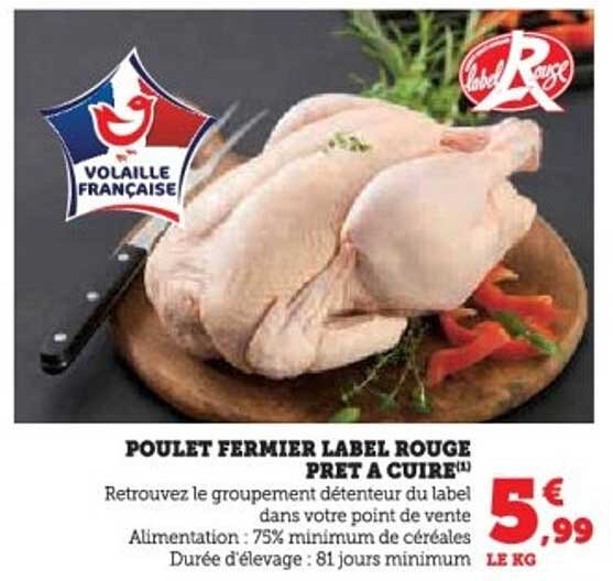 POULET FERMER LABEL ROUGE PRÊT À CUISER