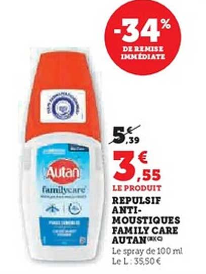 REPULSIF ANTI-MOUSTIQUES FAMILY CARE AUTAN