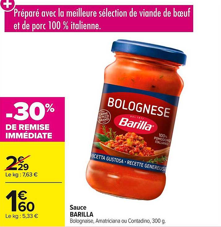 Sauce BARILLA Bolognèse 300 g