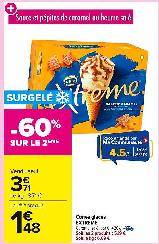Sauce et pépites de caramel au beurre salé