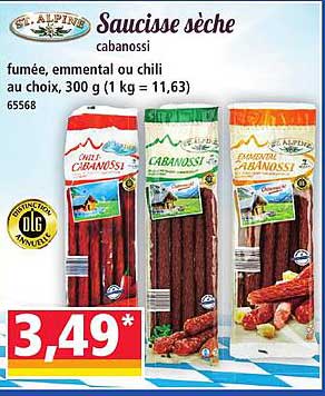 Saucisse sèche cabanossi