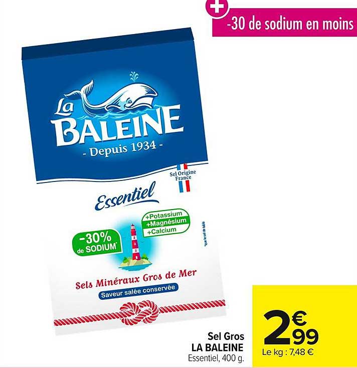 Sel Gros LA BALEINE Essentiel, 400 g