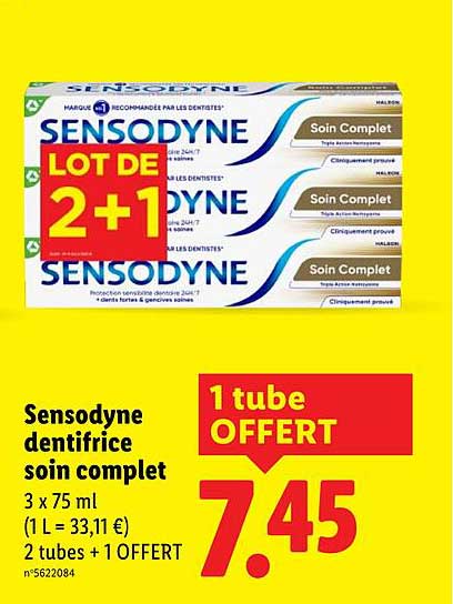 Sensodyne dentifrice soin complet