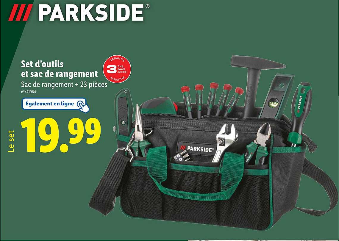 Set d’outils et sac de rangement