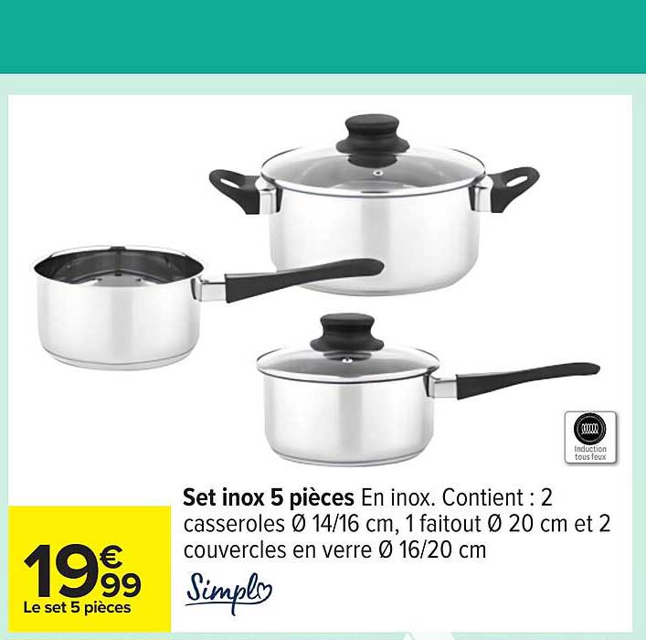 Set inox 5 pièces
