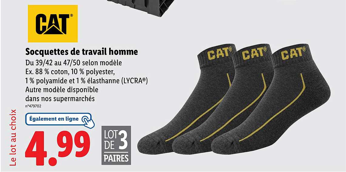 Socquettes de travail homme