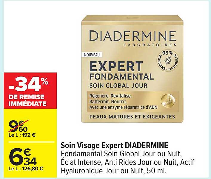 Soin Visage Expert DIADERMINE Fondamental Soin Global Jour