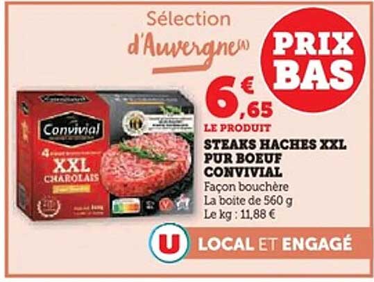 STEAKE HACHES XXL PUR BOEUF CONVIVIAL