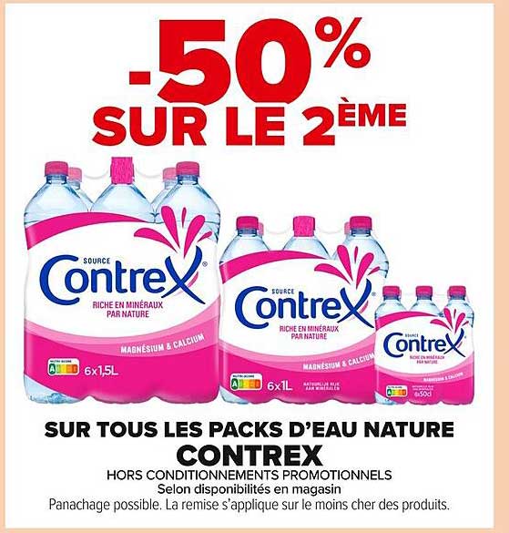 SUR TOUS LES PACKS D’EAU NATURE CONTREX