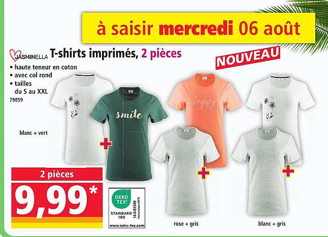 T-shirts imprimés, 2 pièces
