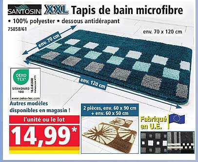 Tapis de bain microfibre XXL