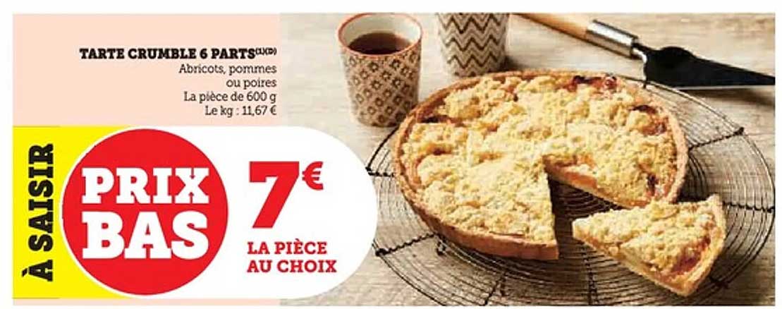 TARTE CRUMBLE 6 PARTS (SUD)