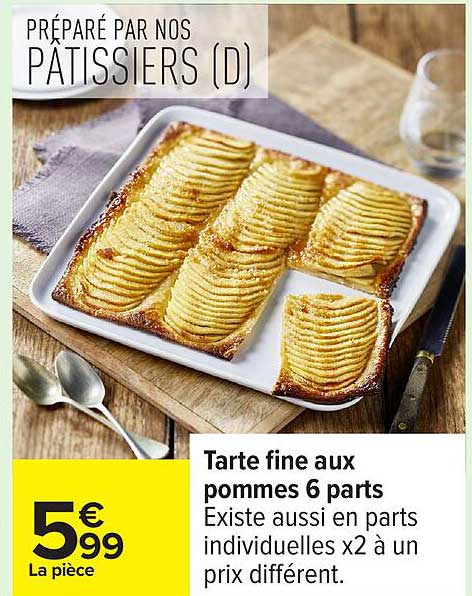 Tarte fine aux pommes 6 parts