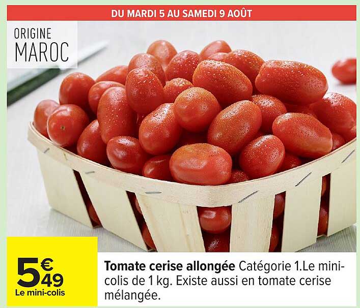 Tomate cerise allongée