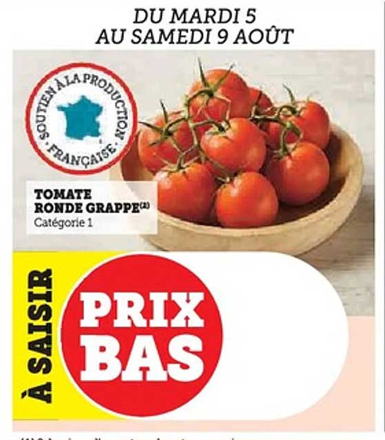 TOMATE RONDE GRAPPE Catégorie 1