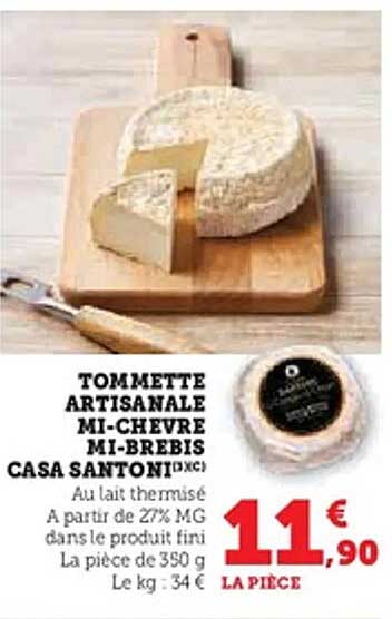 TOMMETTE ARTISANALE MI-CHEVRE MI-BREBIS CASA SANTONI