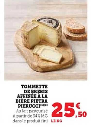 TOMMETTE DE BREBIS AFFINÉE À LA BIÈRE PIERTRA PIERUCCI
