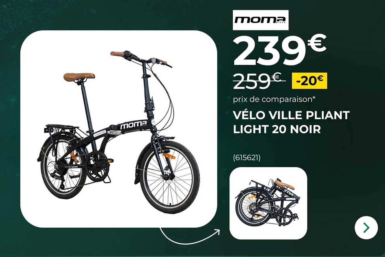 VÉLO VILLE PLIANT LIGHT 20 NOIR
