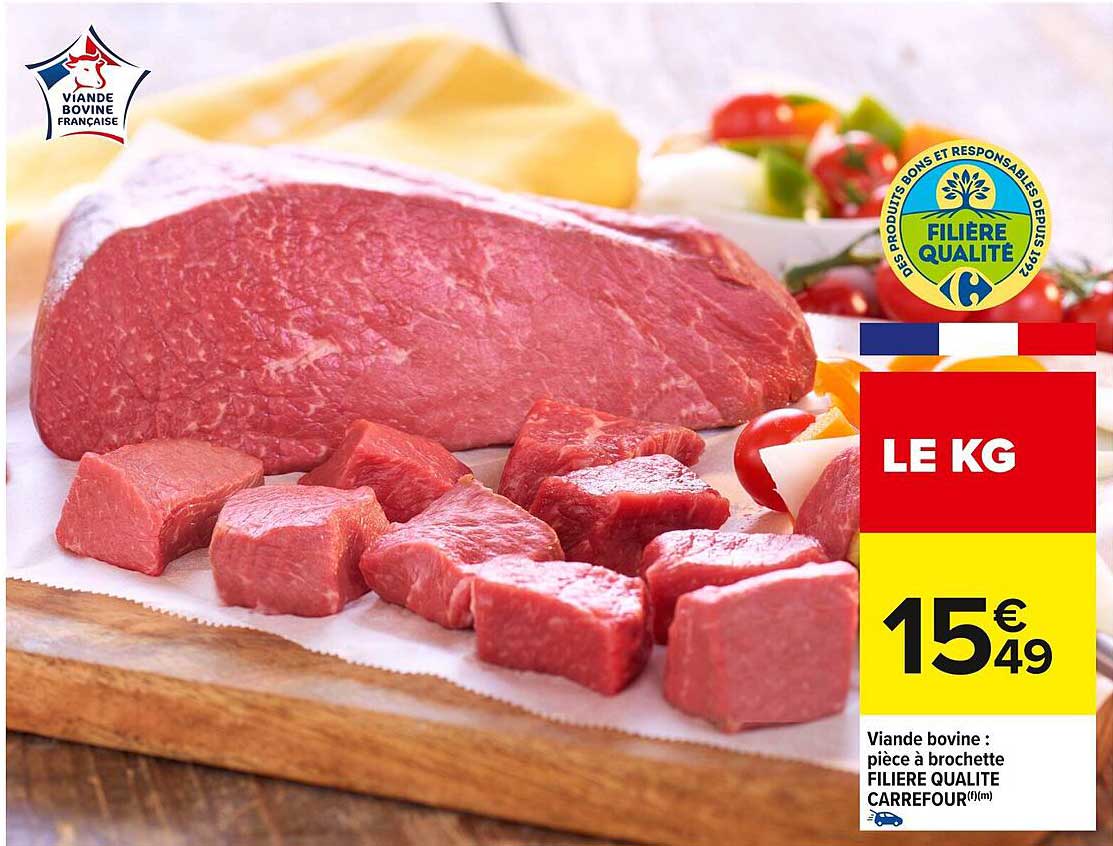 Viande bovine : pièce à brochette FILIÈRE QUALITÉ CARREFOUR
