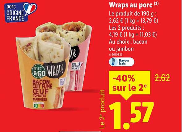 Wraps au porc