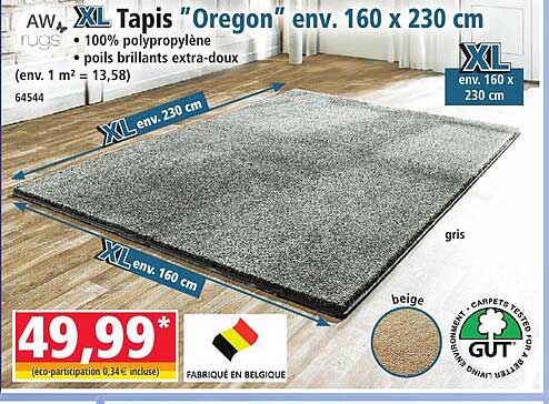 XL Tapis "Oregon" env. 160 x 230 cm
