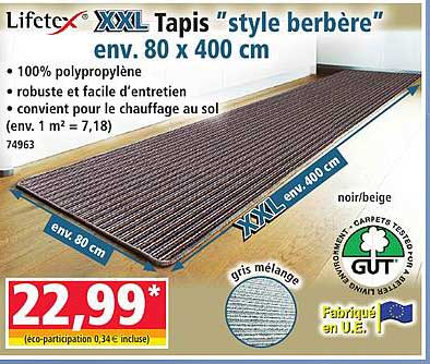 XXL Tapis 'style berbère' env. 80 x 400 cm
