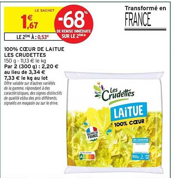 100% CŒUR DE LAITUE LES CRUDETTES
