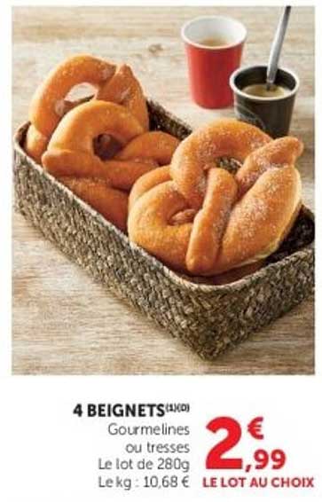 4 BEIGNETS Gourmelines ou tresses