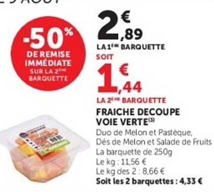 -50% DE REMISE IMMÉDIATE SUR LA 2ÈME BARQUETTE