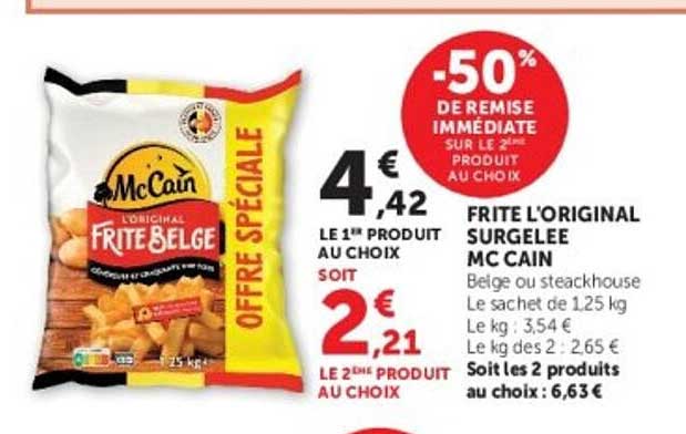 -50% de remise immédiate sur le 2e produit au choix