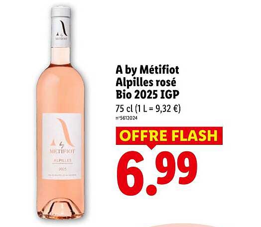 A by Métifiot Alpilles rosé Bio 2025 IGP