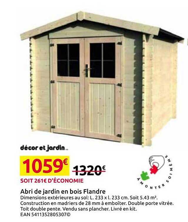 Abri de jardin en bois Flandre