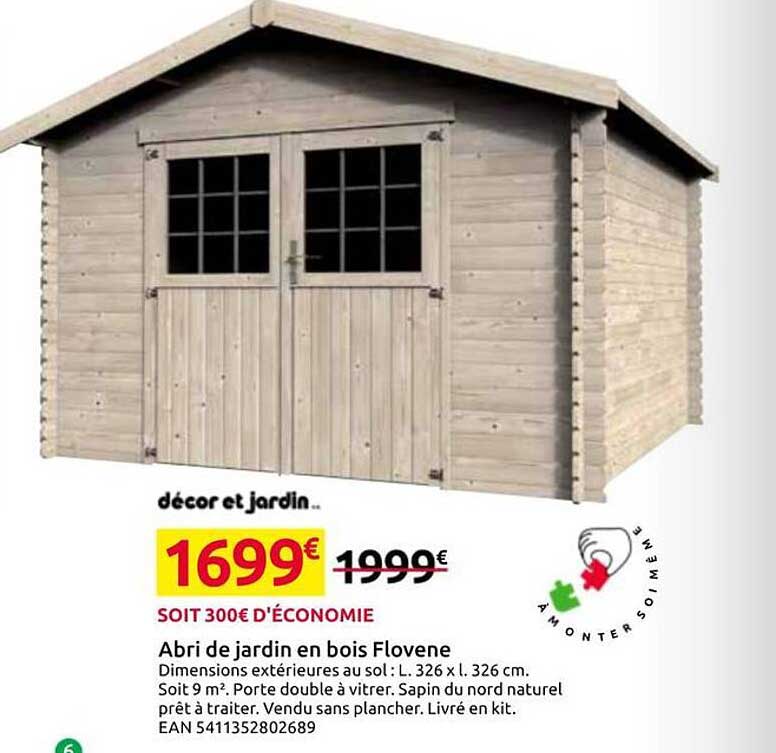 Abri de jardin en bois Flovene