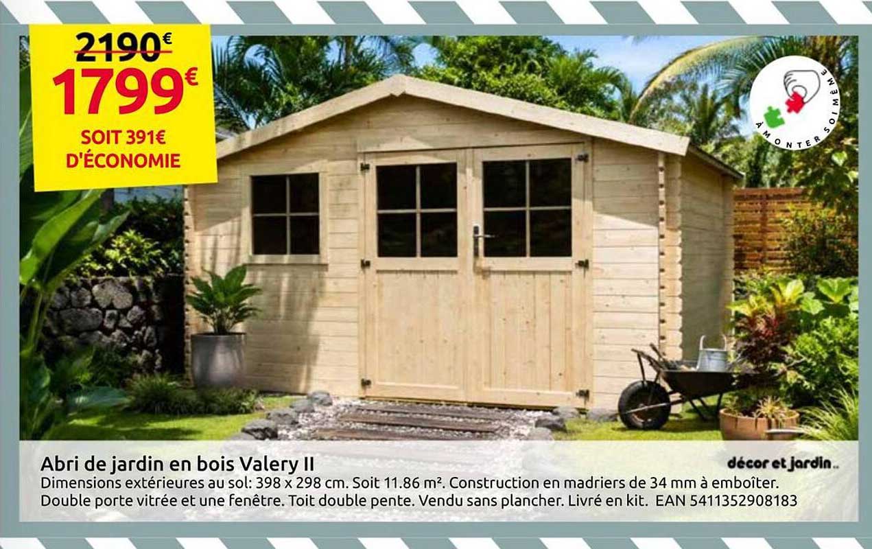 Abri de jardin en bois Valery II
