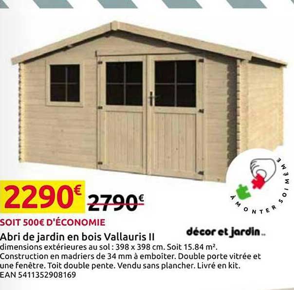 Abri de jardin en bois Vallauris II