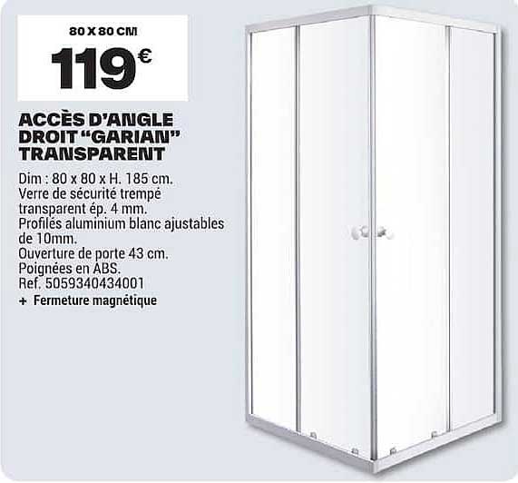 ACCÈS D'ANGLE DROIT “GARIAN” TRANSPARENT